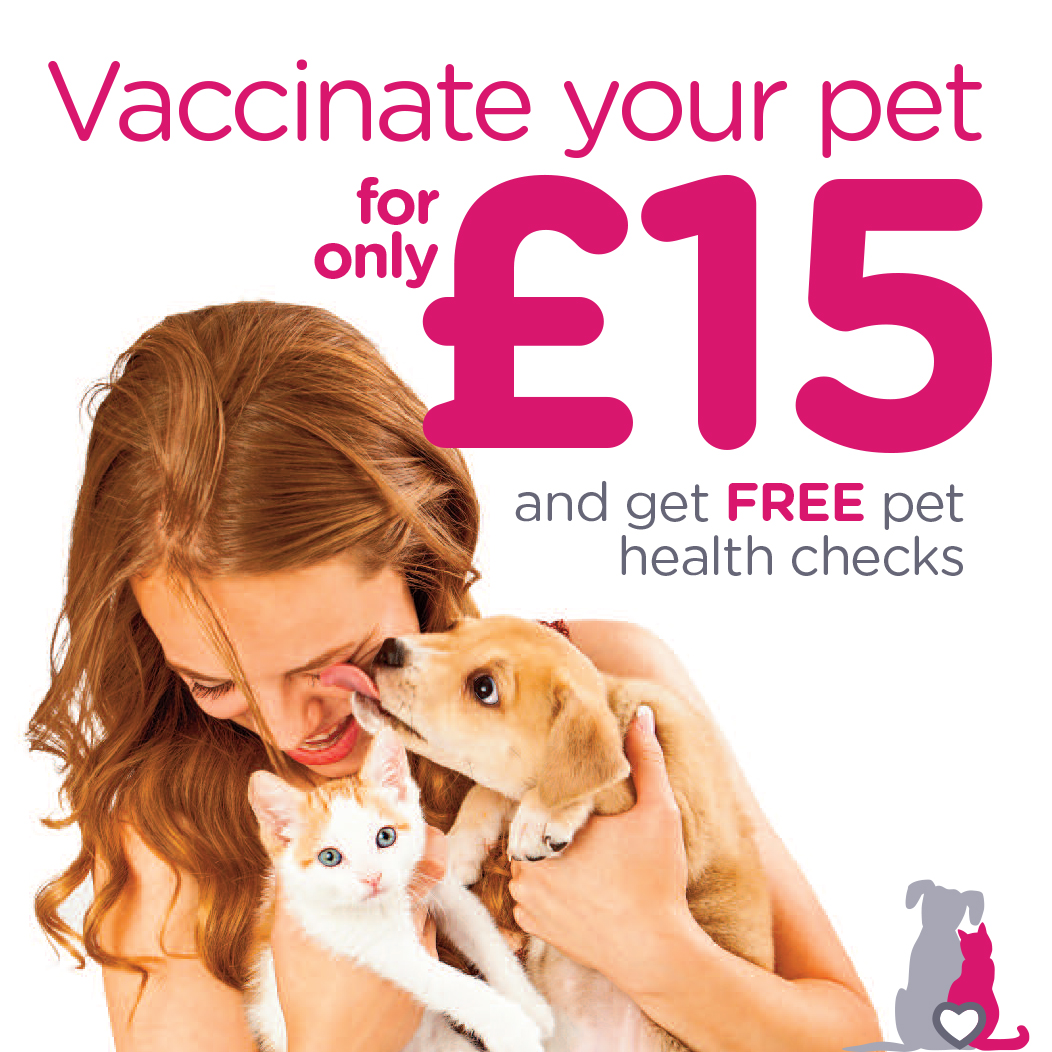 £15 vaccinations & a FREE pet health check*